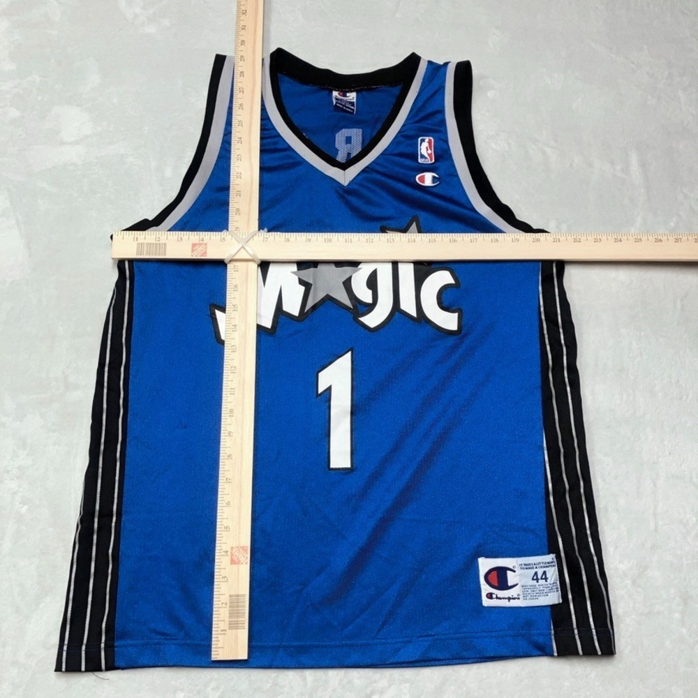 VTG 90s Champion Orlando Magic Basketball Jersey #1 Tracy McGrady Mens L - Picture 6 of 6
